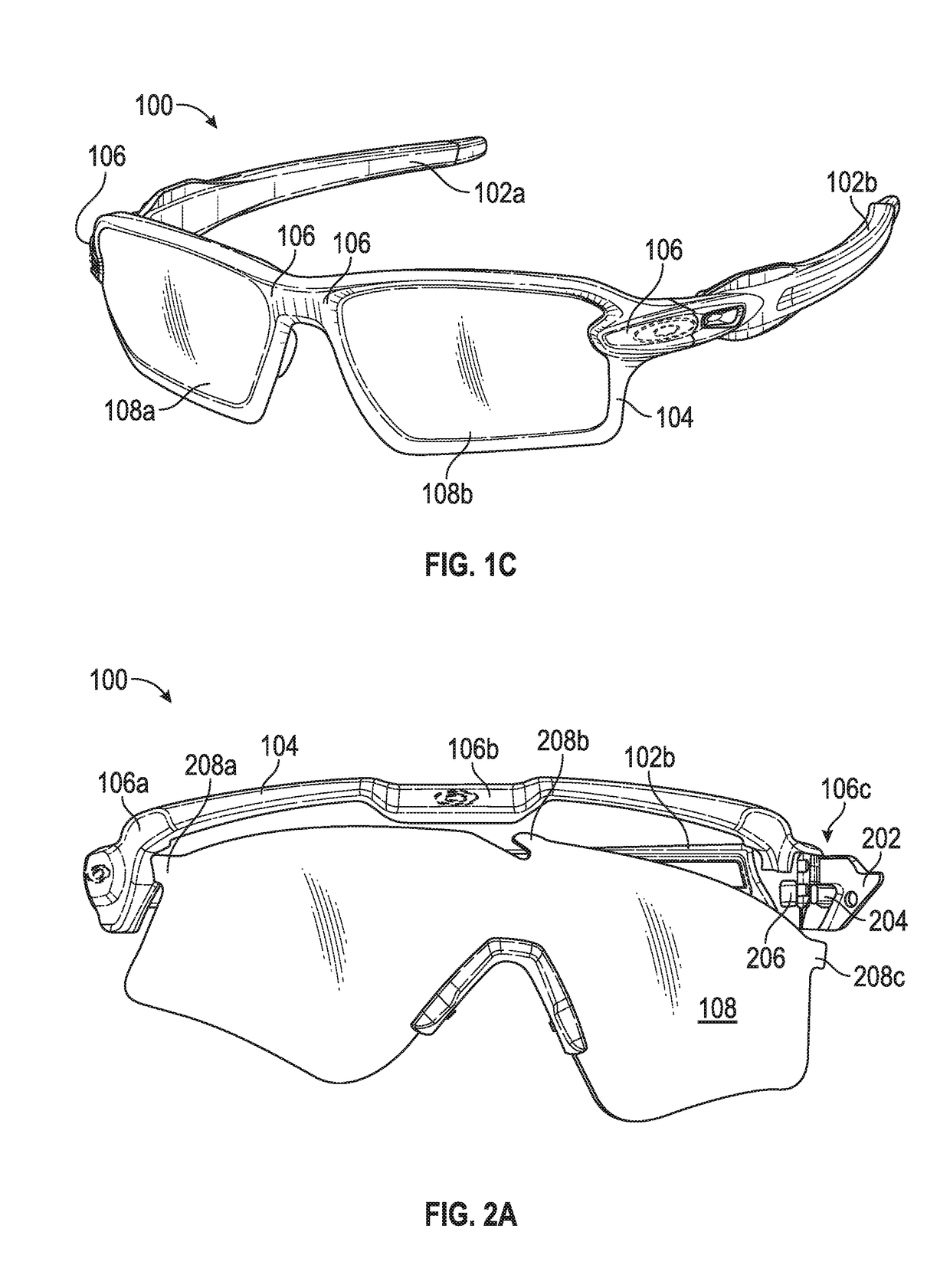 Headworn supports with passive venting and removable lens
