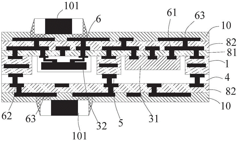 Semiconductor embedded mixed packaging structure, and manufacturing method of the same