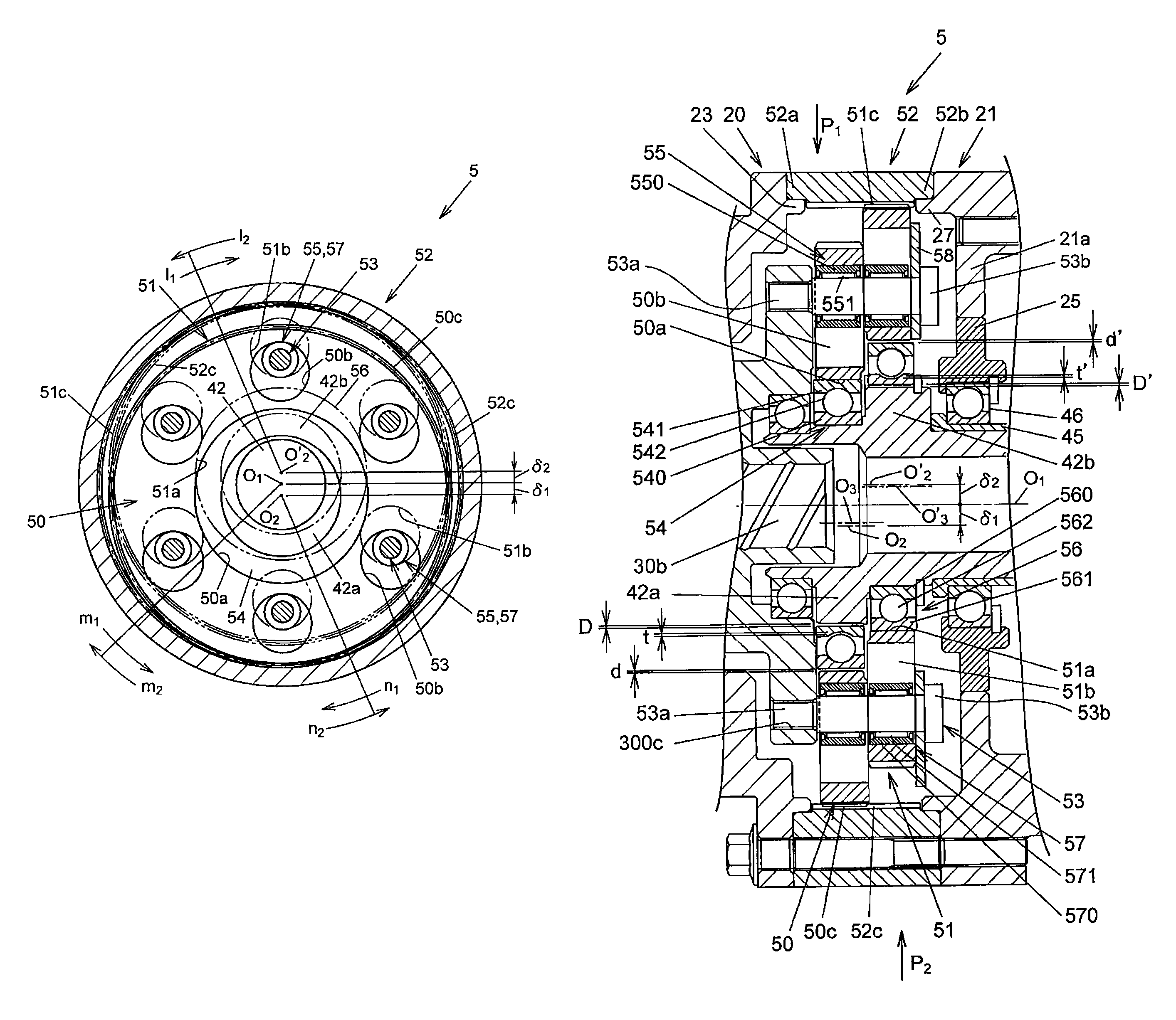 Speed reduction mechanism, and motor torque transmission device including the speed reduction mechanism