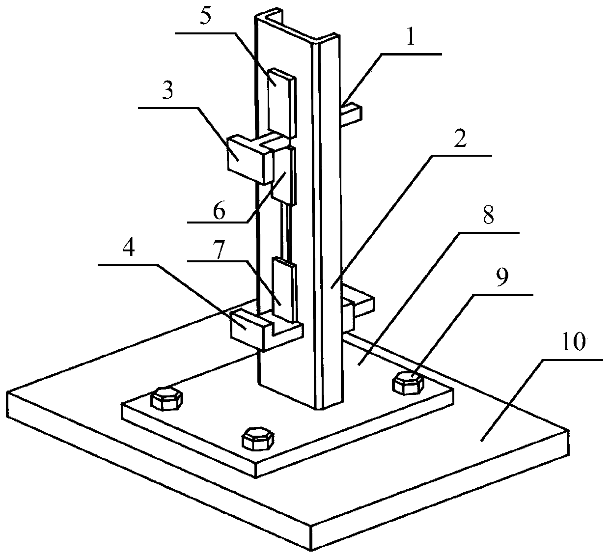 Adjustable clamping device for vibration experiment of single-side fixed annular structure