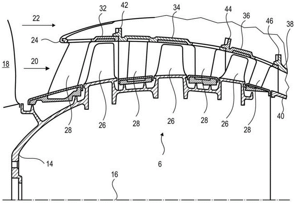 Radial attachment and positioning flanges for axial turbomachine casing sections