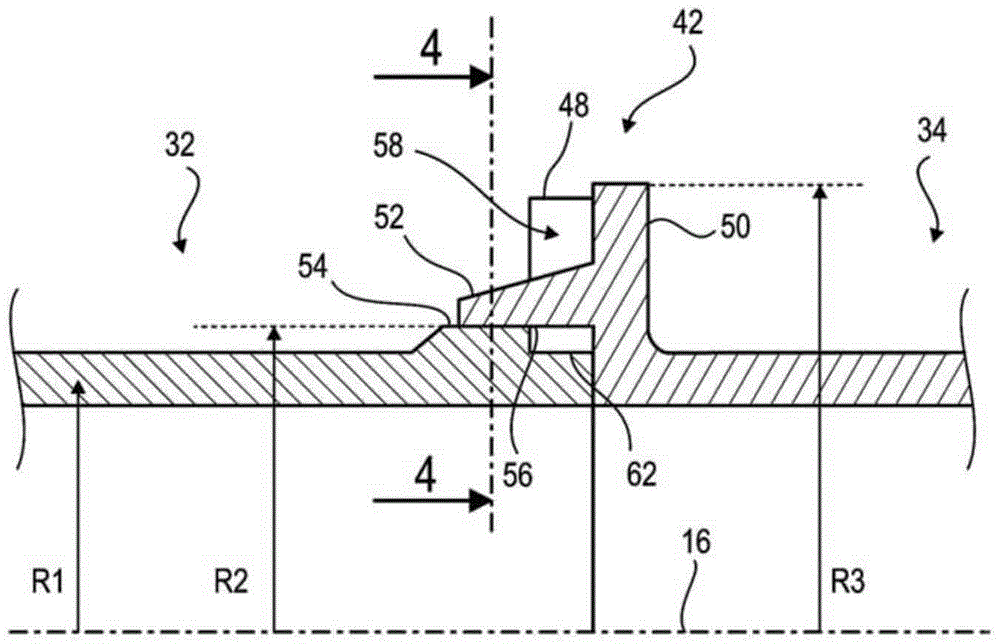 Radial attachment and positioning flanges for axial turbomachine casing sections