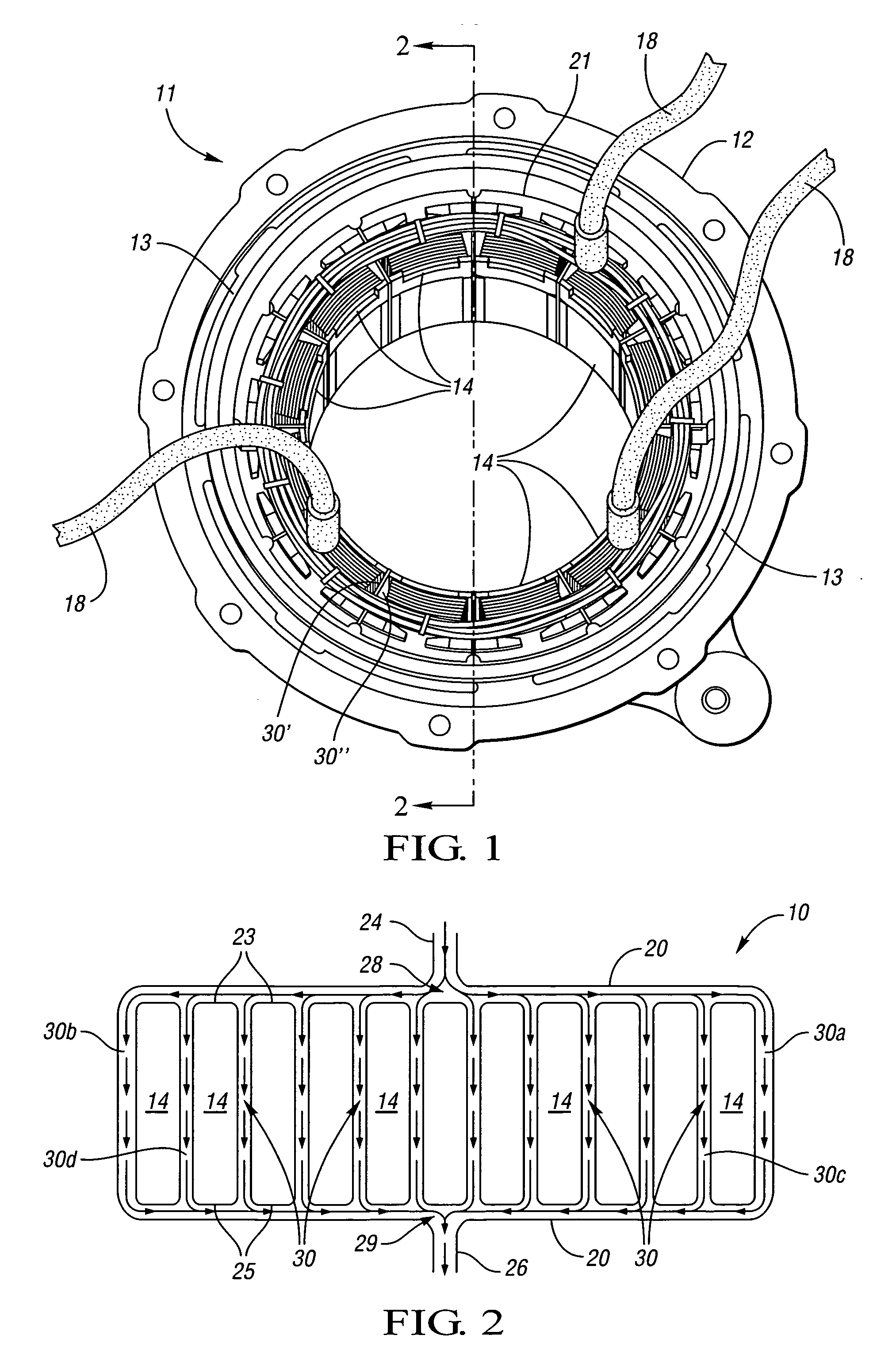 Cooling system and method for electric motors with concentrated ...