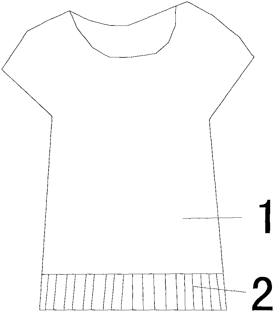 T-shirt made of fabric good in air permeability and provided with rubber band