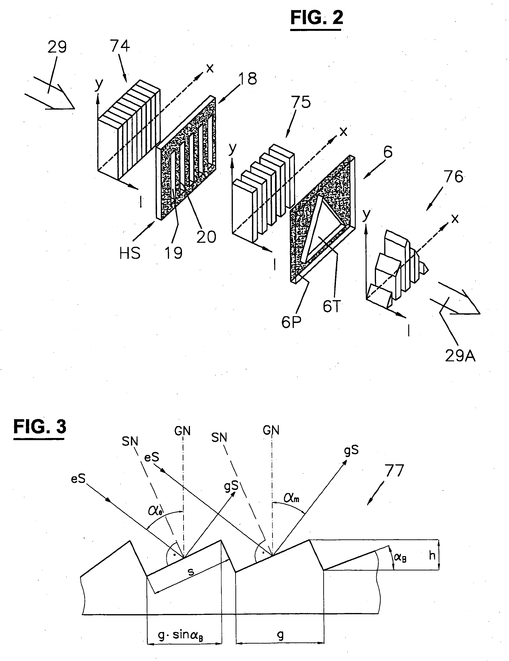 Method and device for producing color pattern by means of diffraction gratings