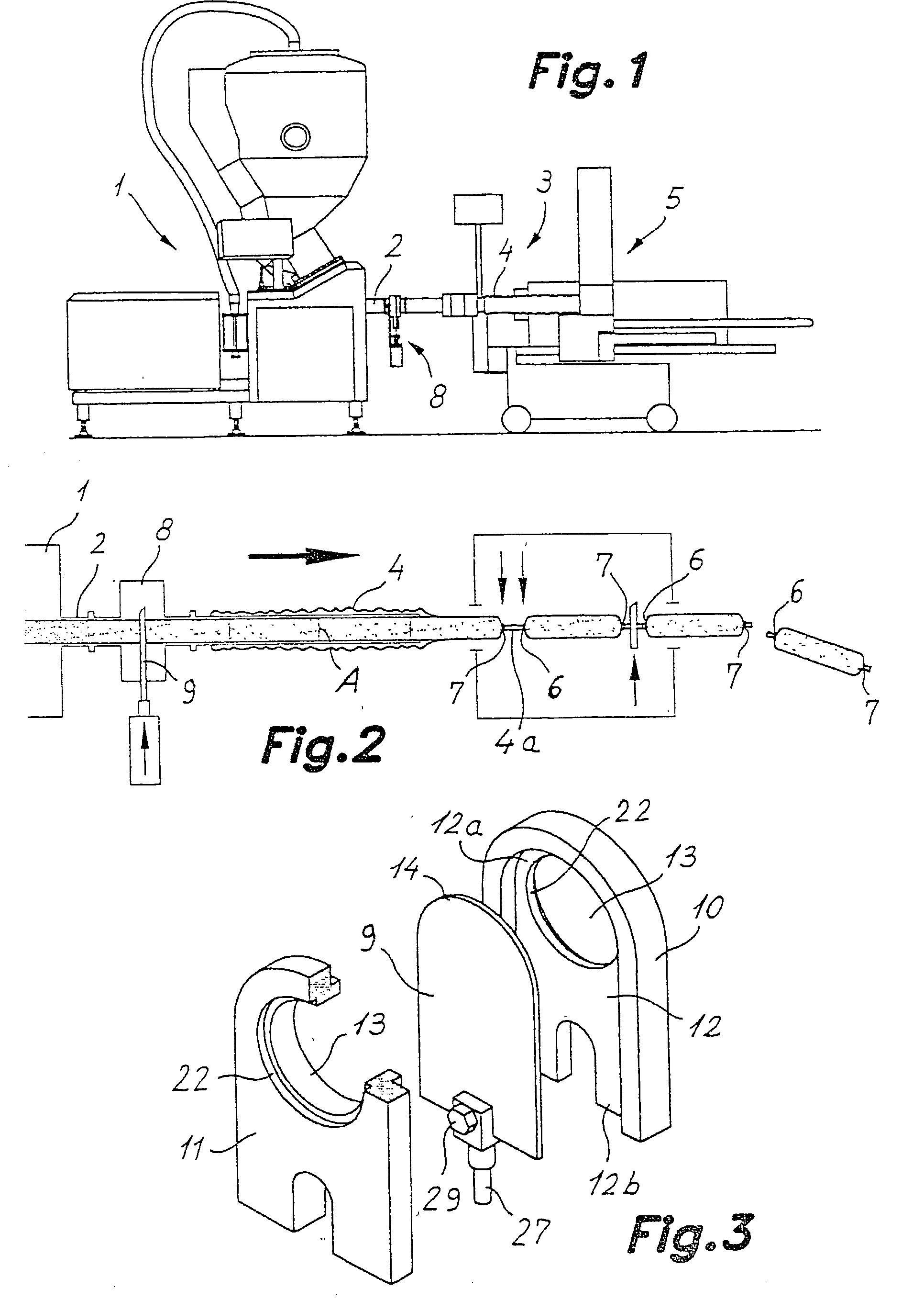 Method and device for stuffing meat product sealed by stapling