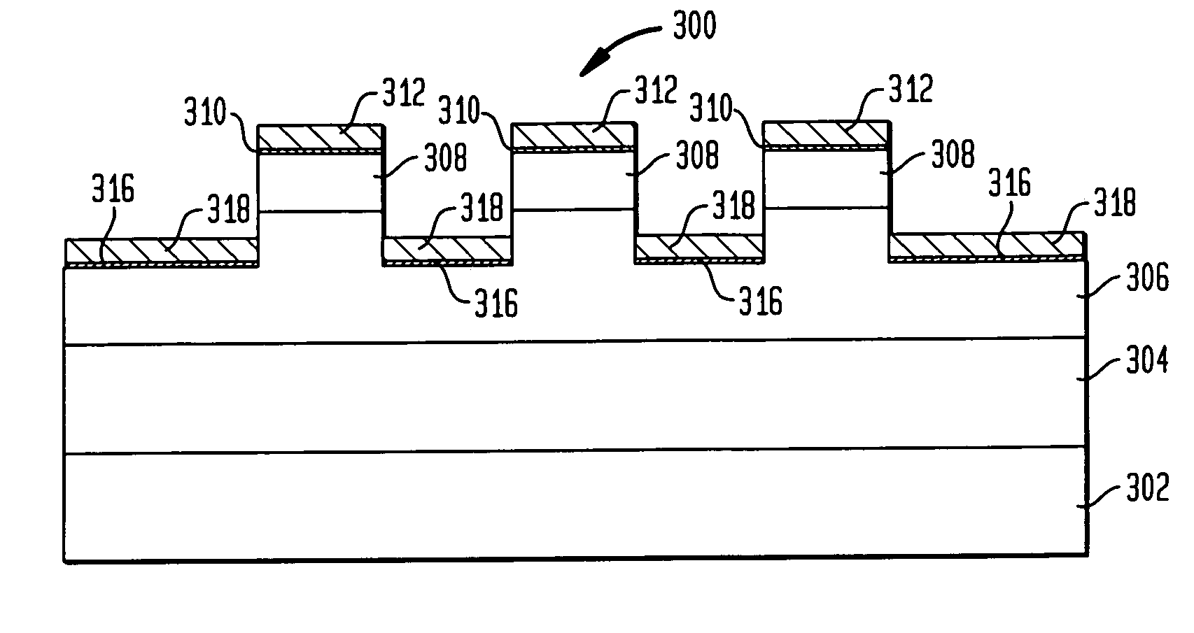 Lateral conduction Schottky diode with plural mesas