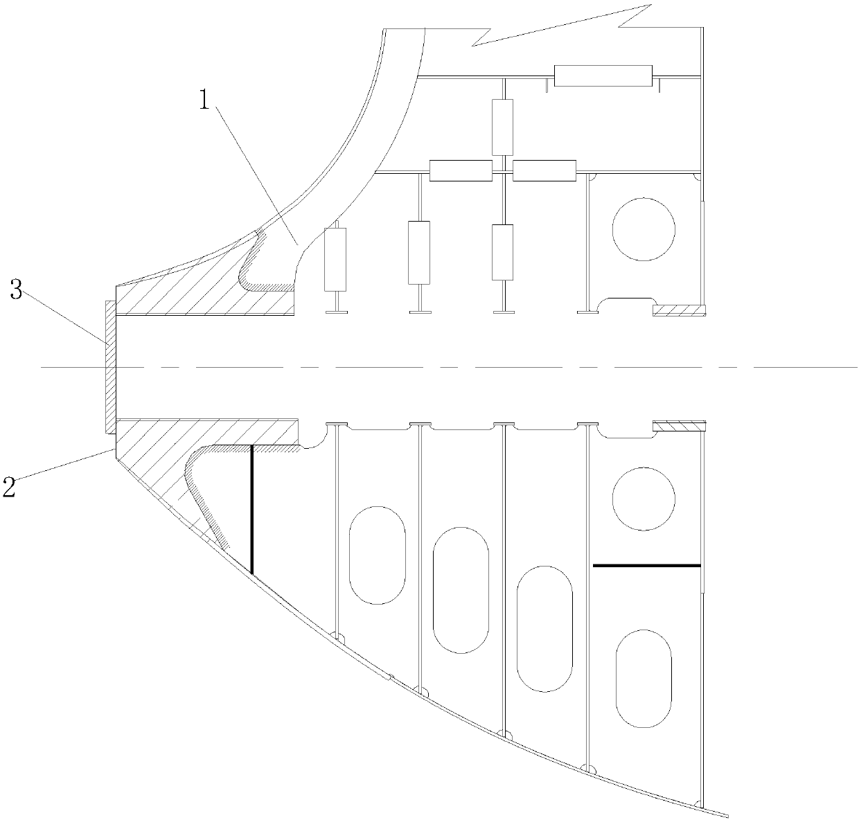 Method of sealing half-hull lift stern shaft hole or sea chest
