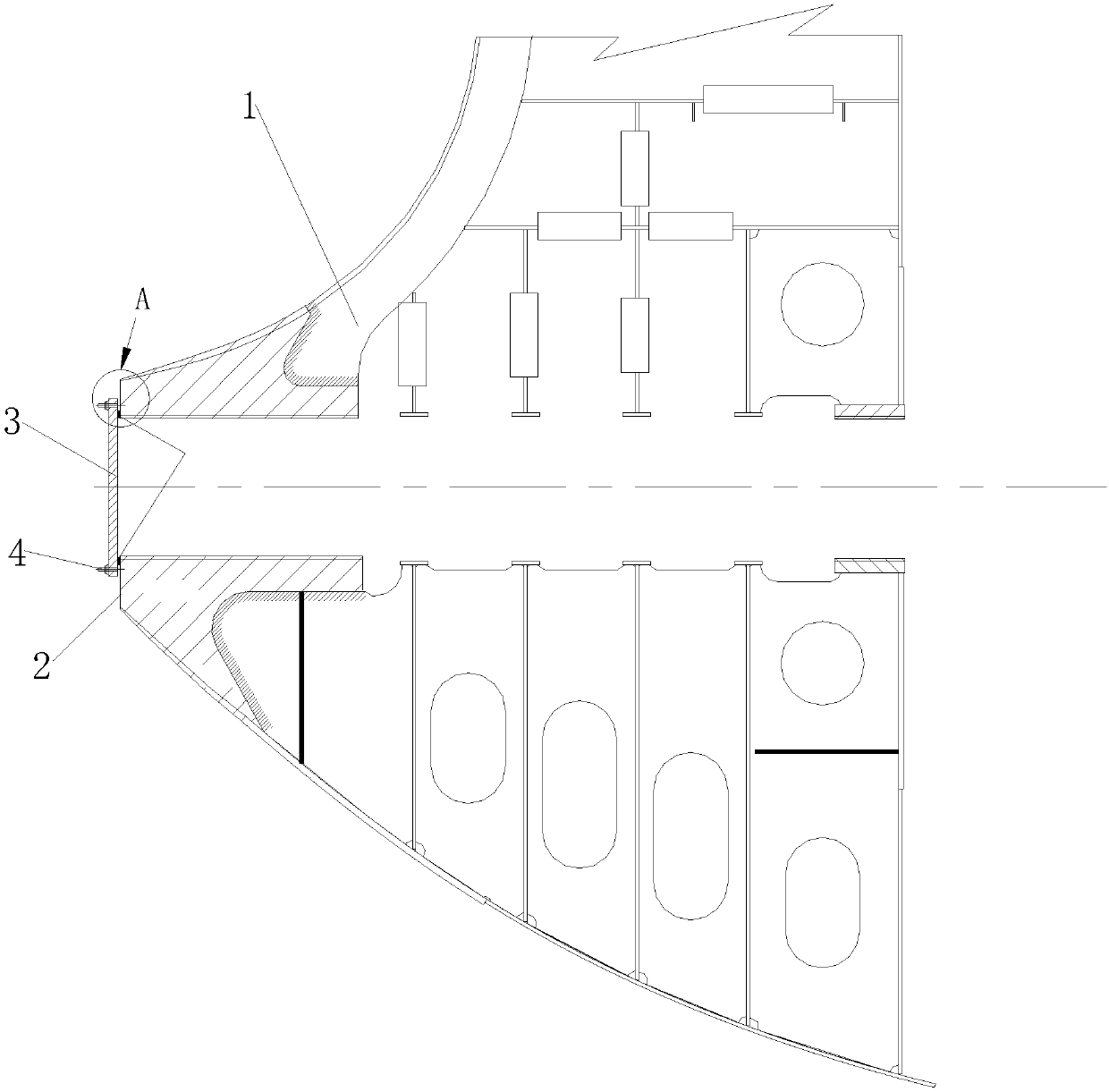 Method of sealing half-hull lift stern shaft hole or sea chest