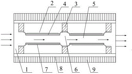 Efficient sound energy reducing type fluid purifying device