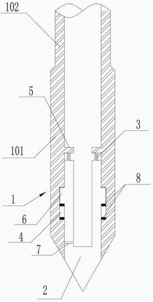Rear side grouting device for pile