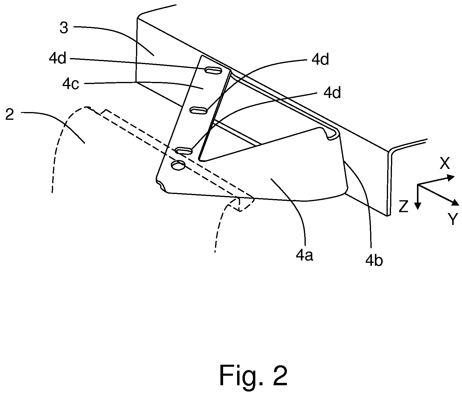 Pedestrian safety structure for a motor vehicle body