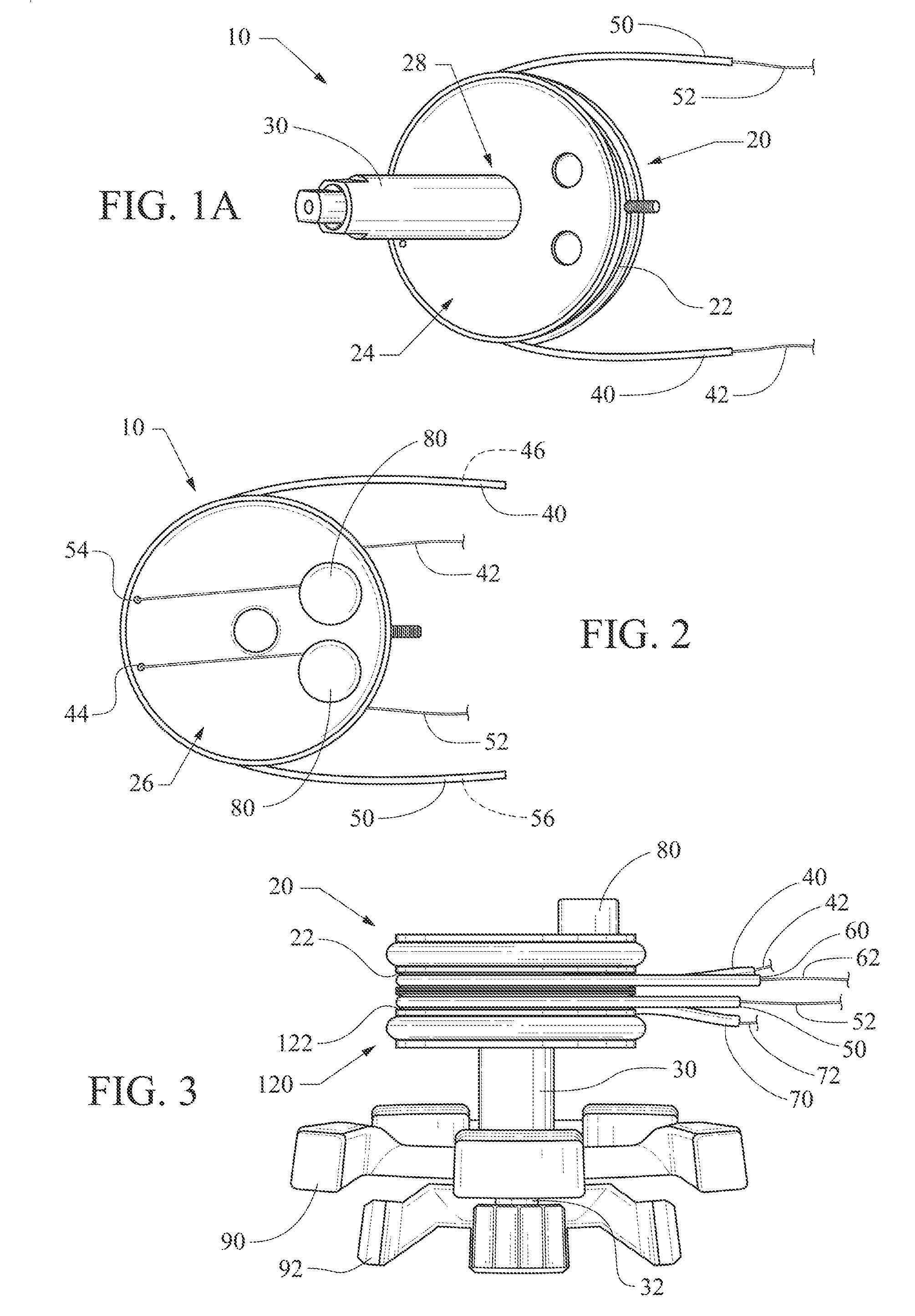 Mechanism of small drive wire retention on spool