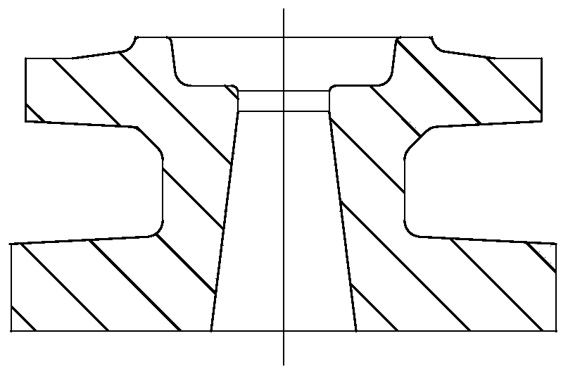 Forging forming method for valve cover blank of two-piece type flange connecting ball valve