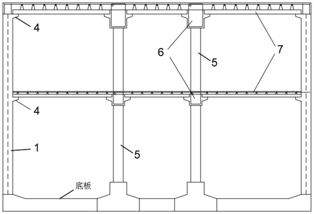 Structure of station side wall formed by combination of omega-shaped inserting plates and convex pilasters and construction method