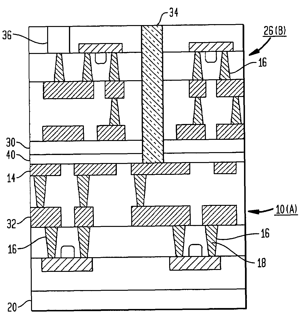 Accessible chip stack and process of manufacturing thereof