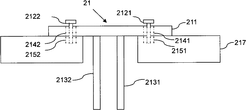 An installation device for a vacuum processing system