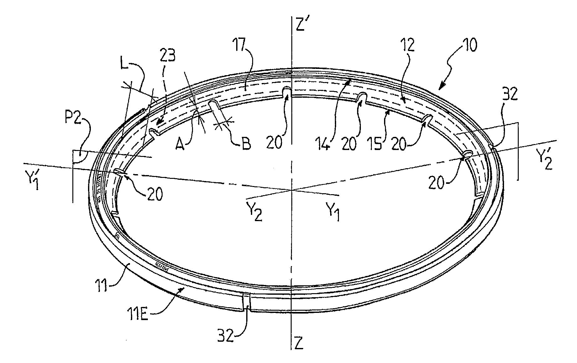 Pressure cooker gasket having a flexible skirt provided with notches