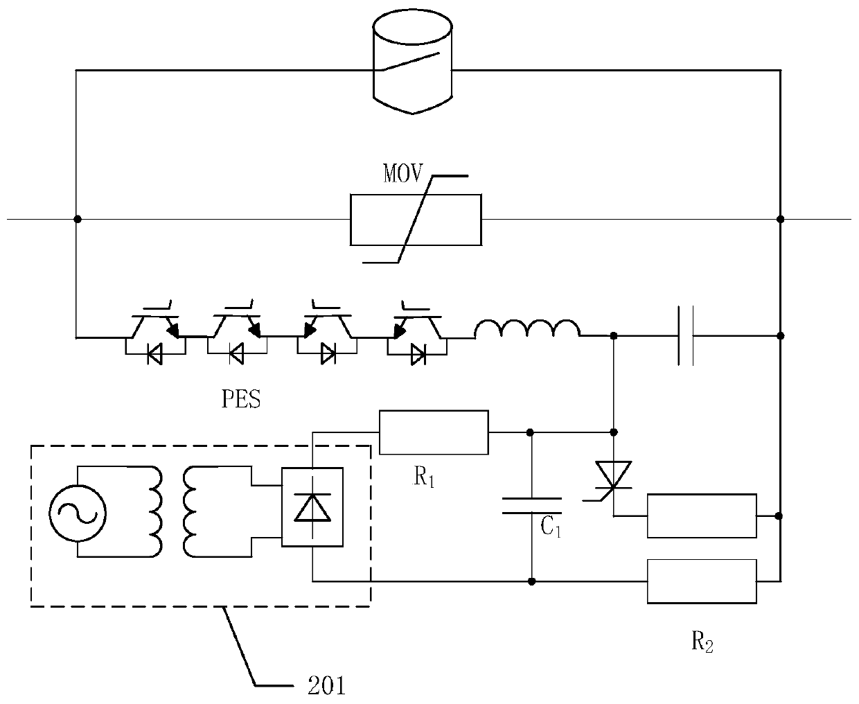 Current interruption characteristic optimization circuit of current injection type DC circuit breaker
