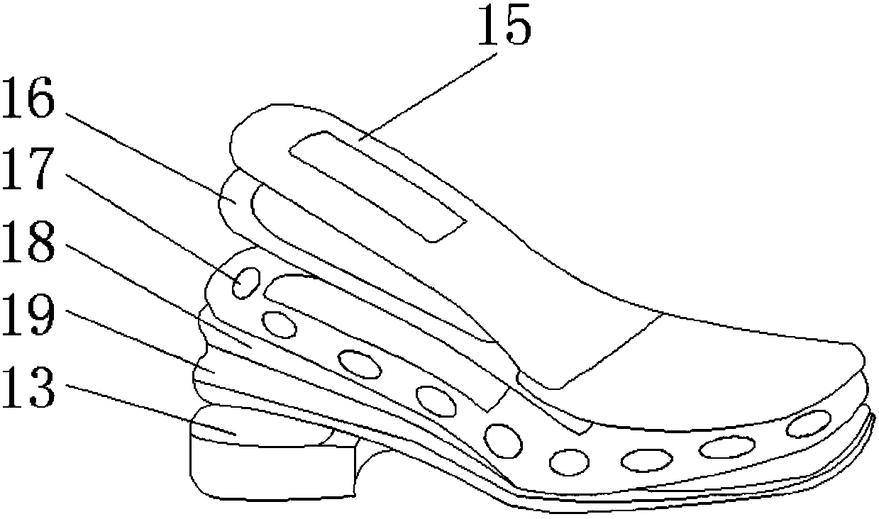 Leather shoe with damping and physiotherapy functions