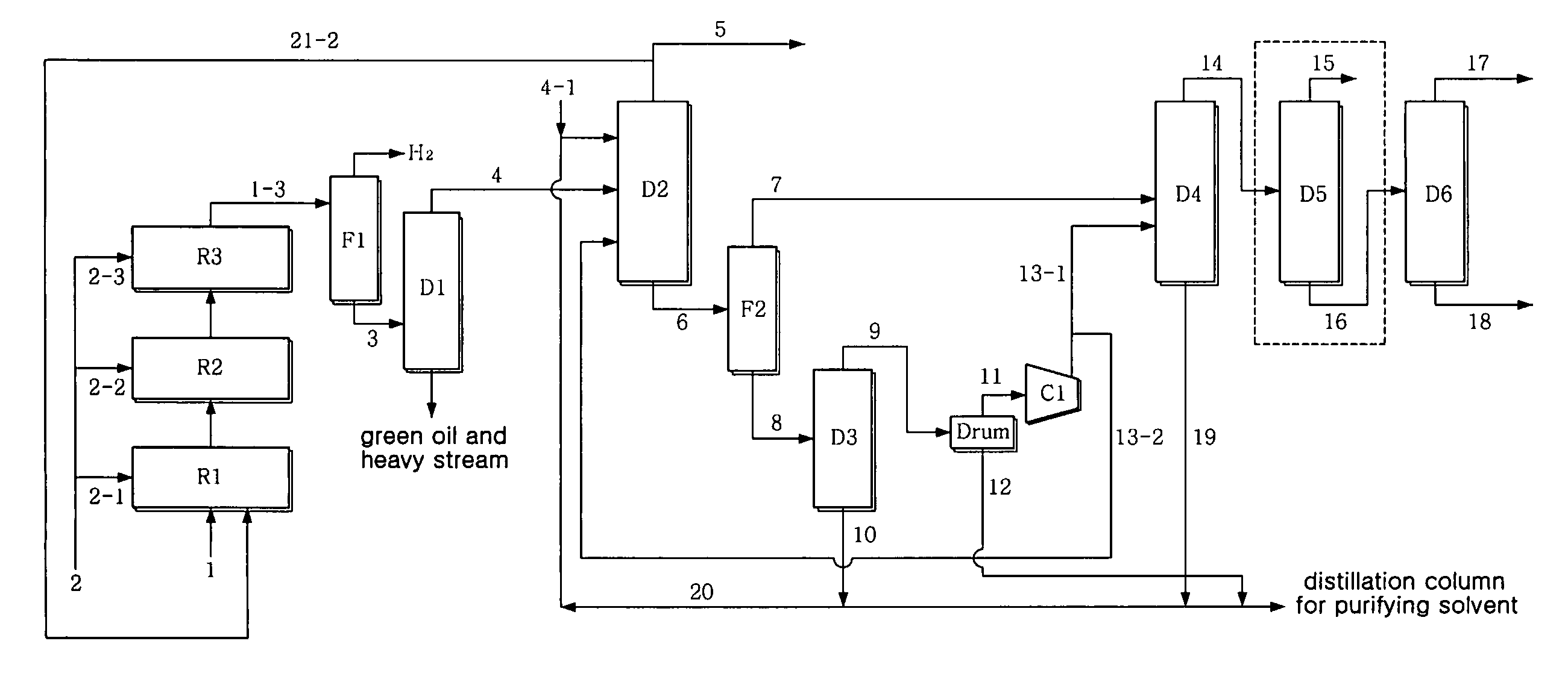 Process for 1,3-butadiene separation from a crude C4 stream with acetylene converter