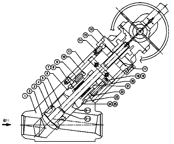 Y-shaped stop-check valve