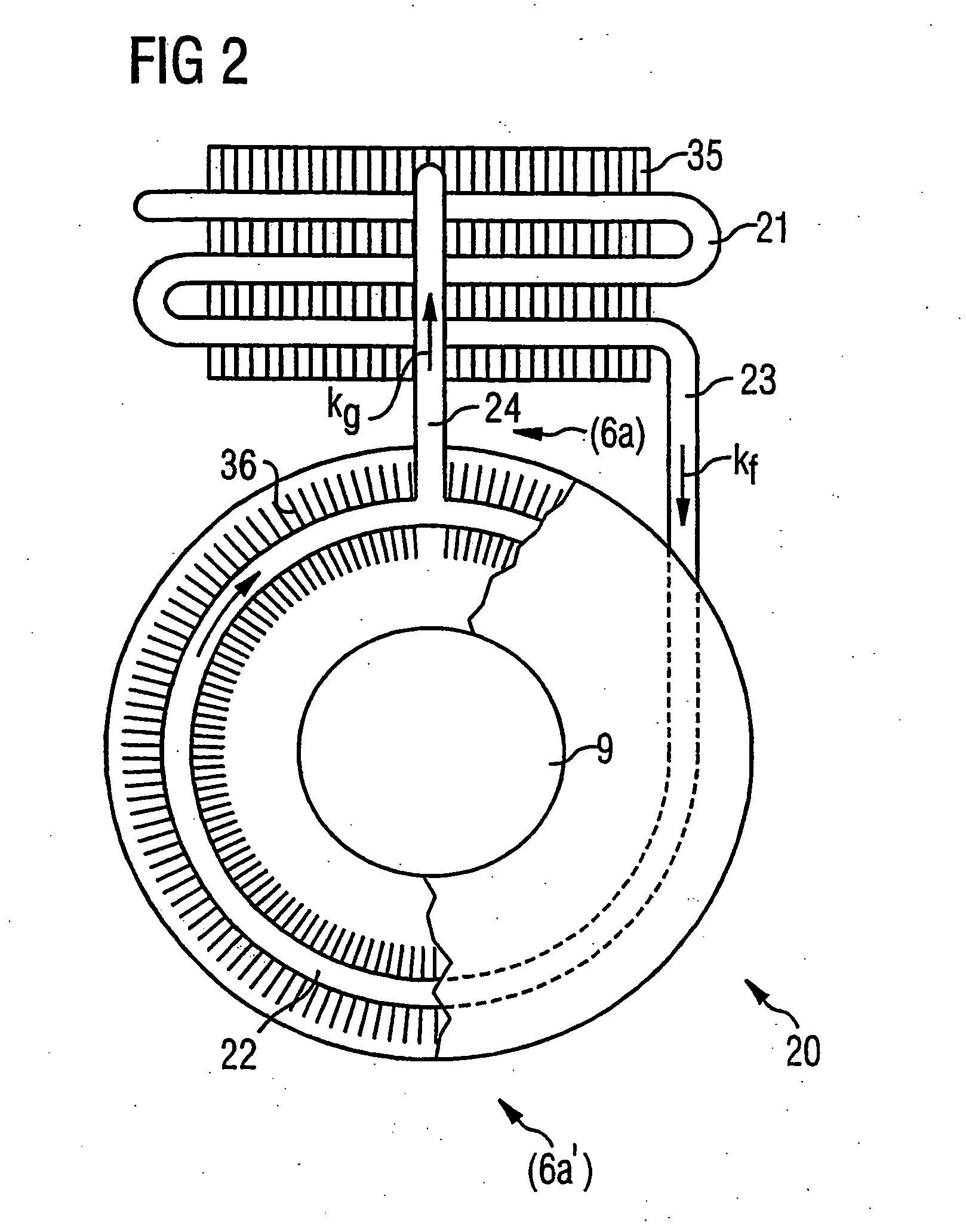 Electric machine with thermosiphon-type cooling system