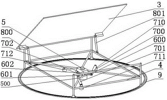 A positioning device for a solar energy receiving system