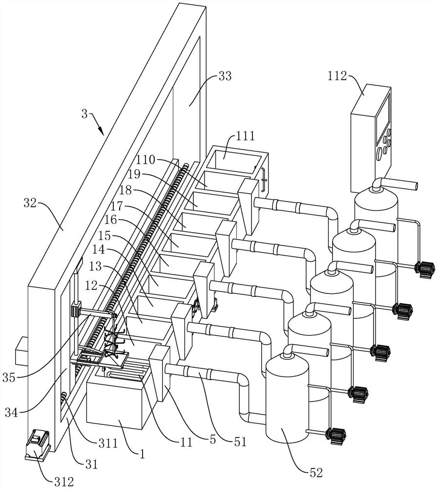 A hanging galvanizing production line and its production process