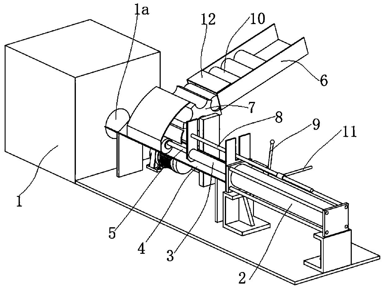 Workblank feeding device for front end of heating furnace