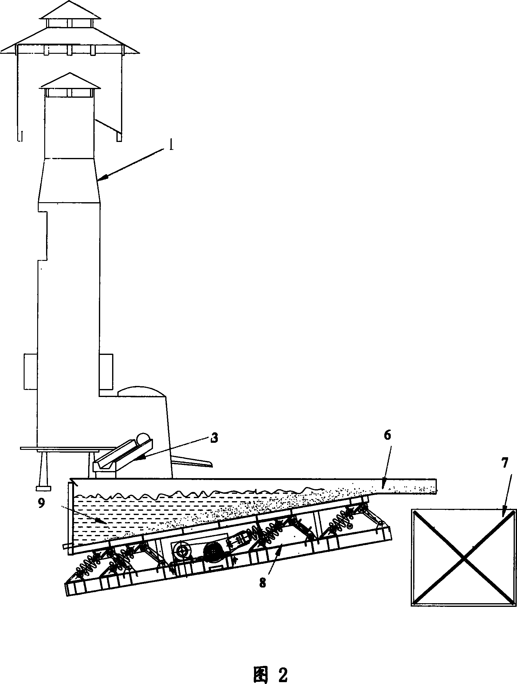 Oscillating conveyer for cupola deslagging and deslagging method thereof