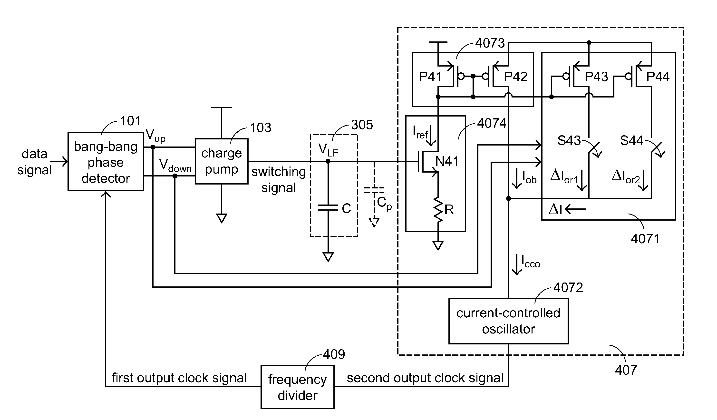 Clock and data recovery circuit with proportional path