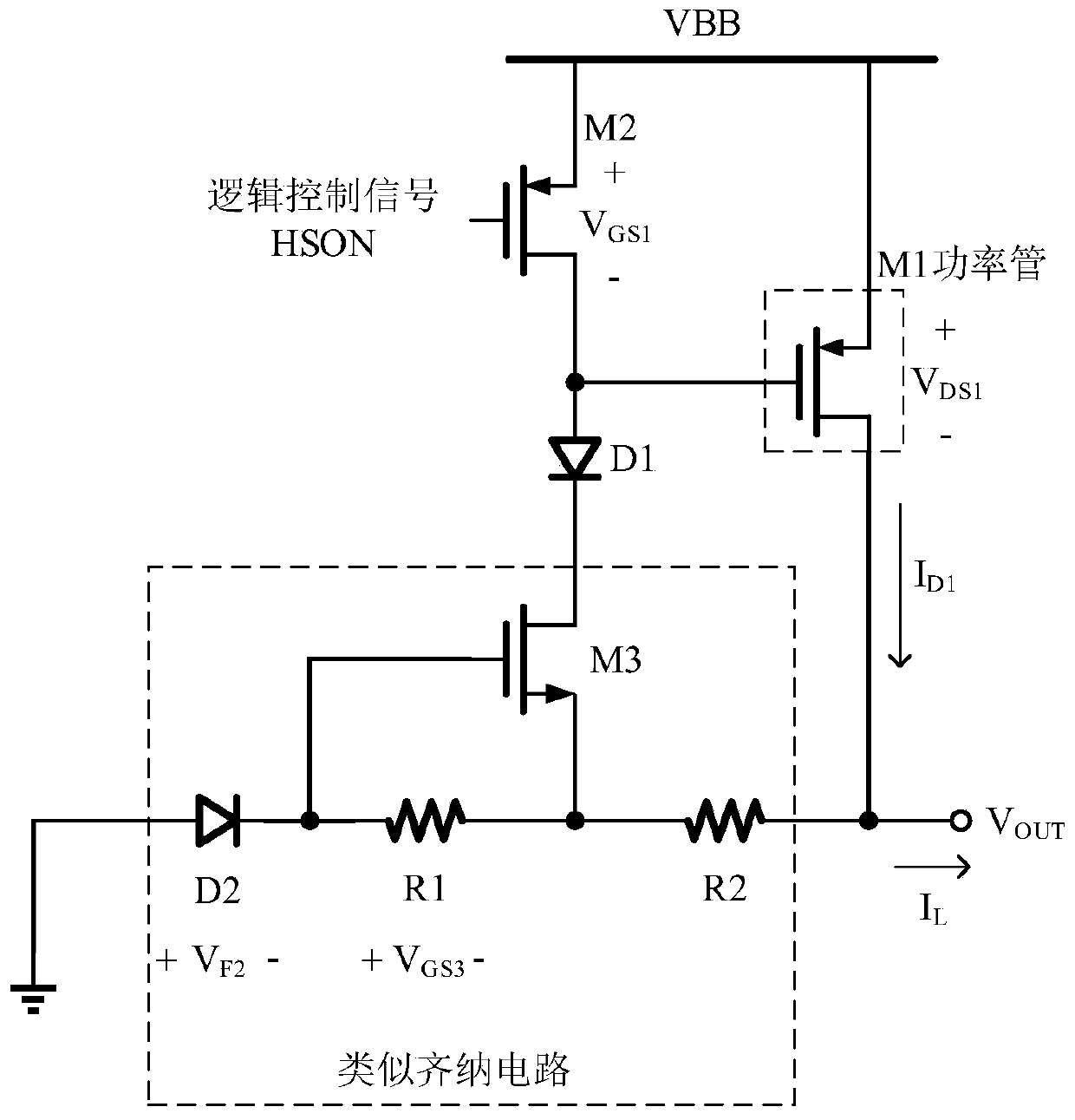 Output stage circuit of high-side switch