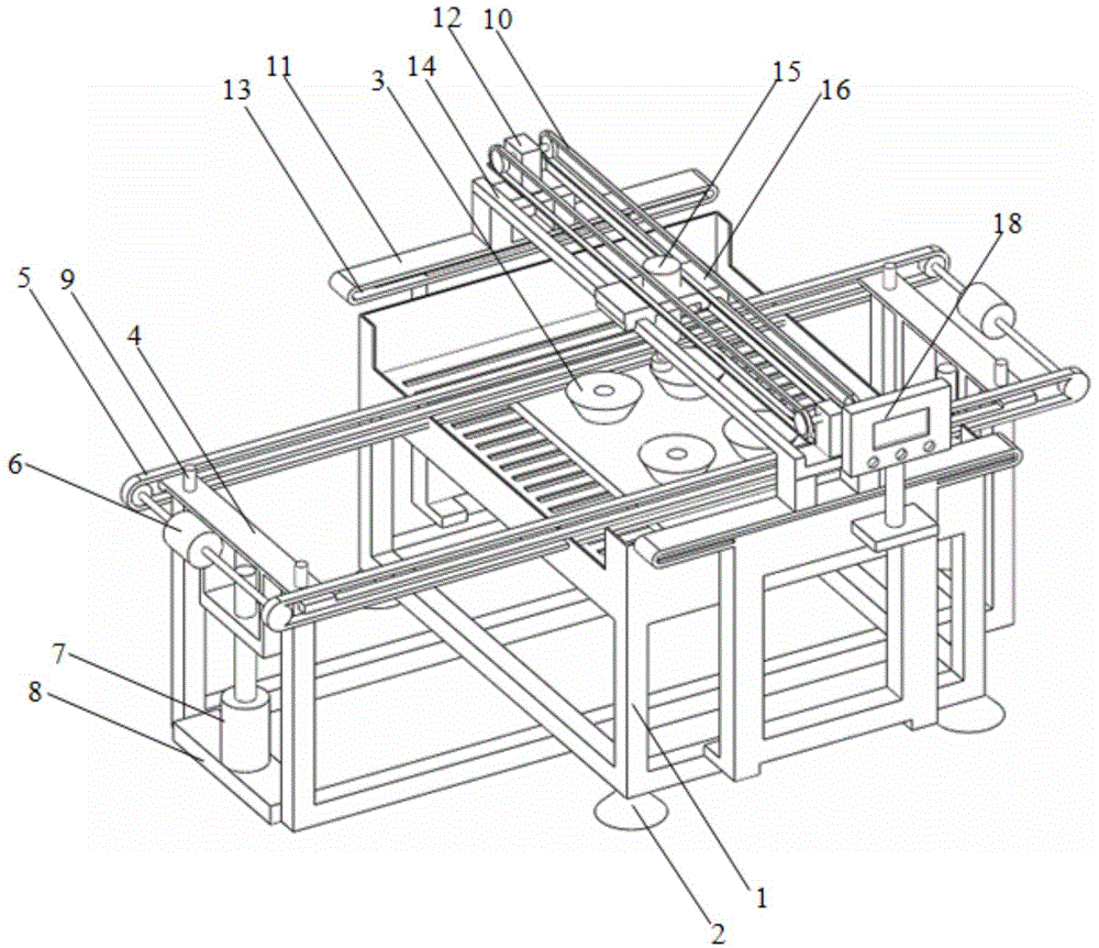 Automatic feeding type glass abnormally-shaped edge grinding mechanism