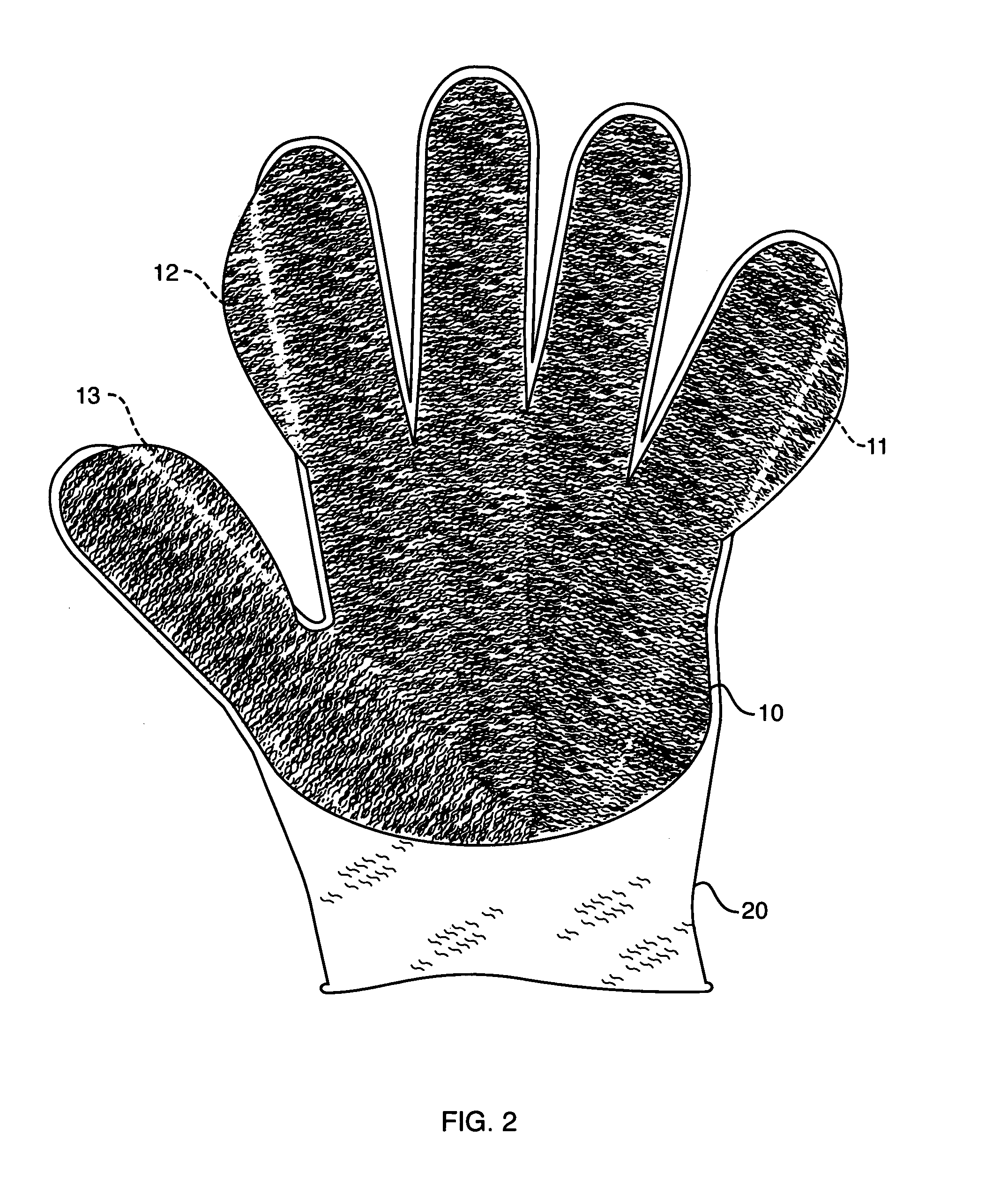 Protective garment and glove construction and method for making same