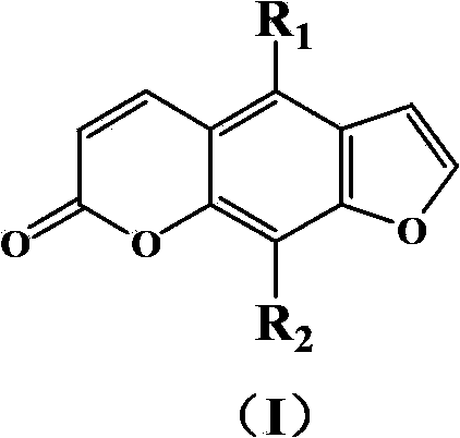 Application of furan coumarin compound in reducing toxic effect of amide herbicide on crops