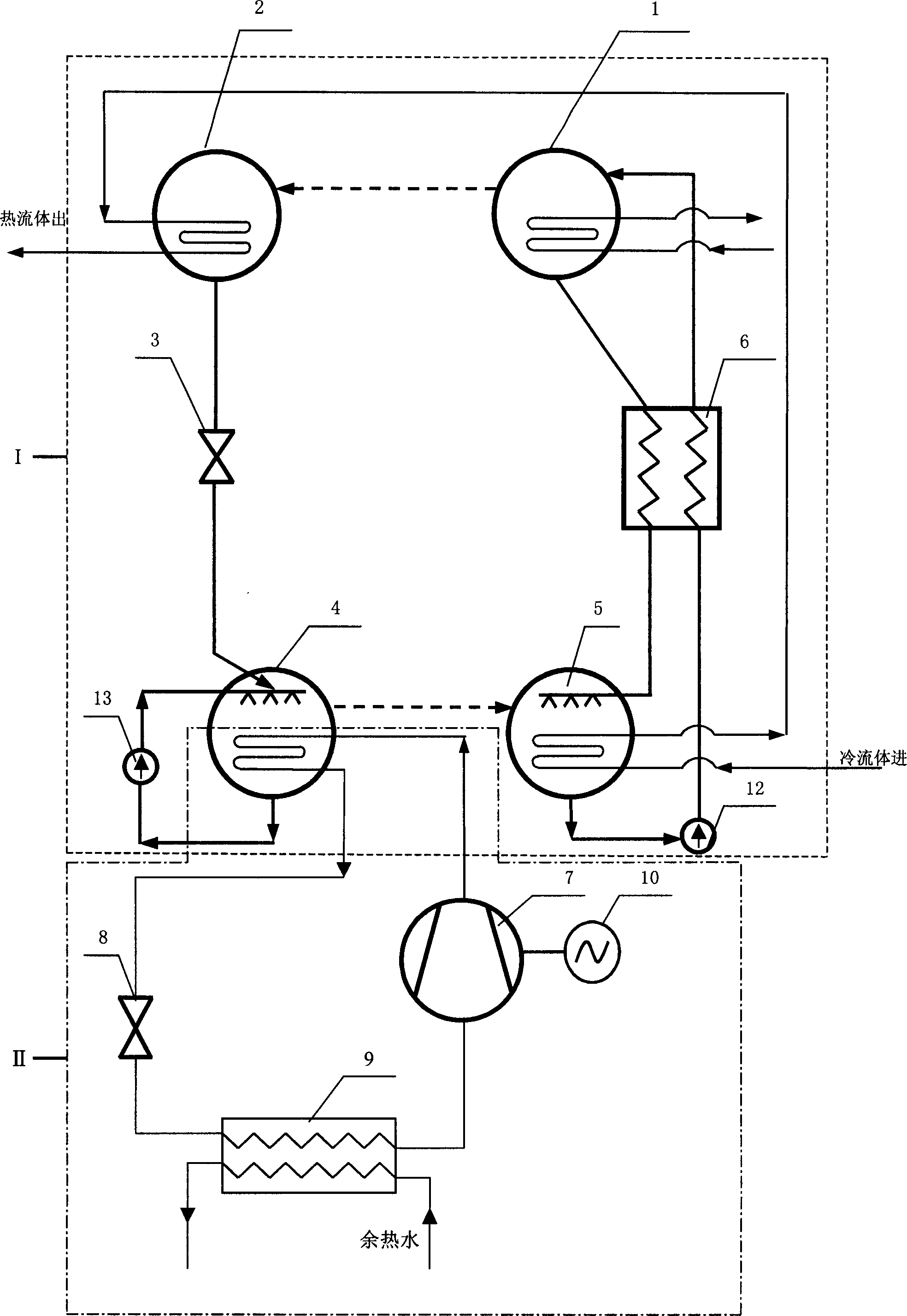 Compression-absorption combined heat pump heating system