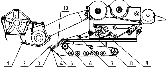 Secondary cutting and crushing device for combine harvester