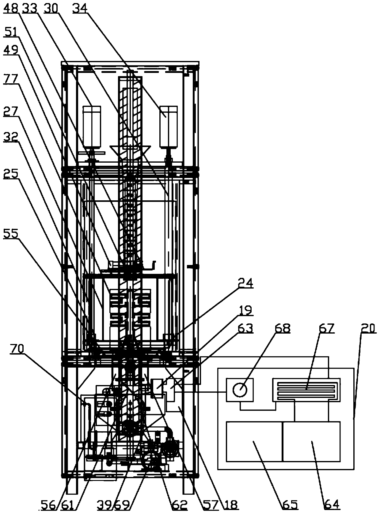 Device and method for rapidly heating and melting female die of complex cavity shell layer