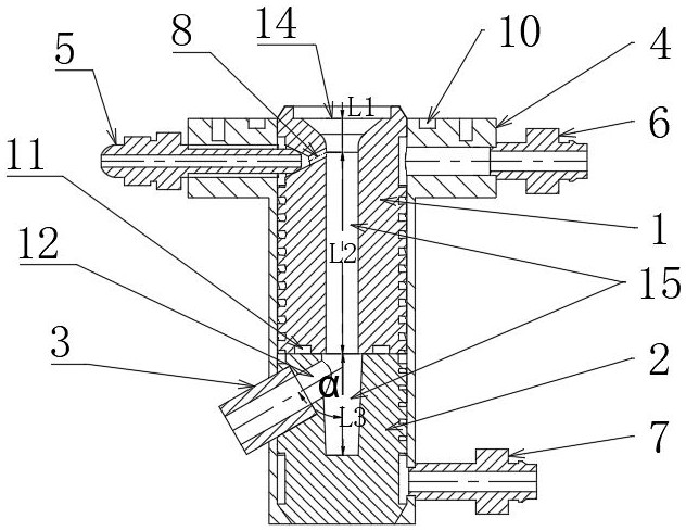 Gas-liquid phase separation spray pipe device used for plasma spraying physical vapor deposition