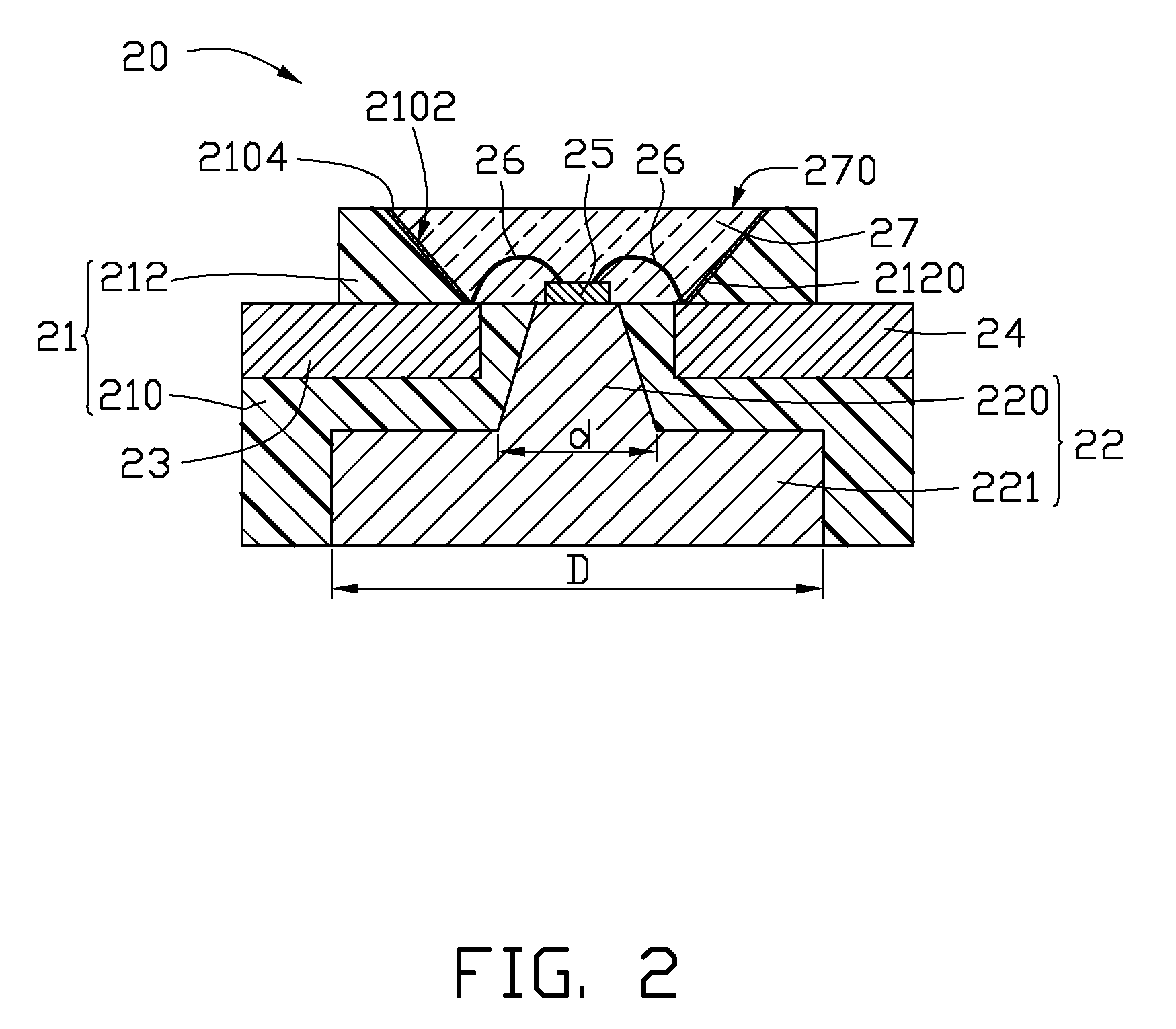 LED package and light source device using same