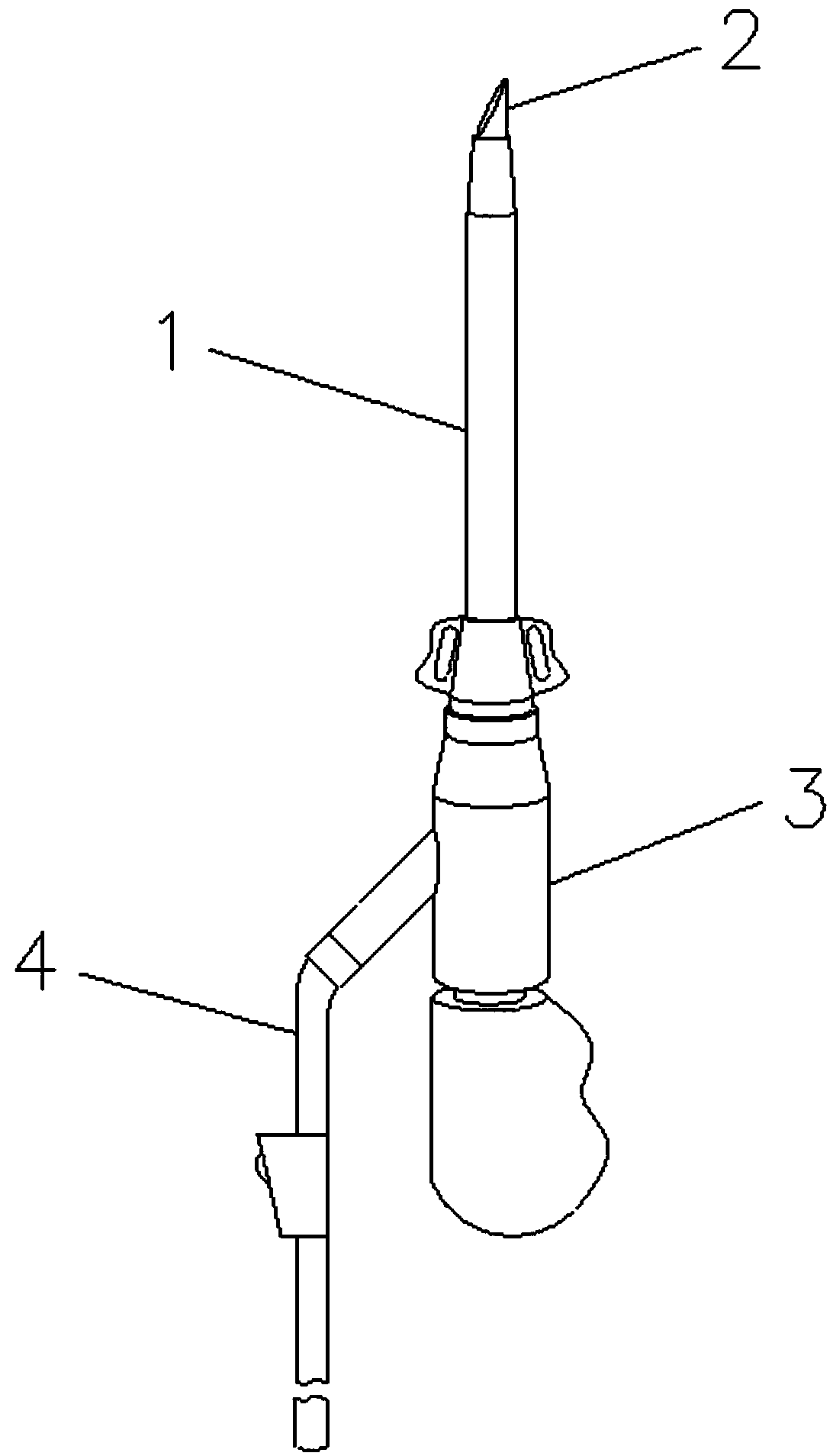 Hemodialysis (HD) internal fistula buttonhole puncture remaining needle device