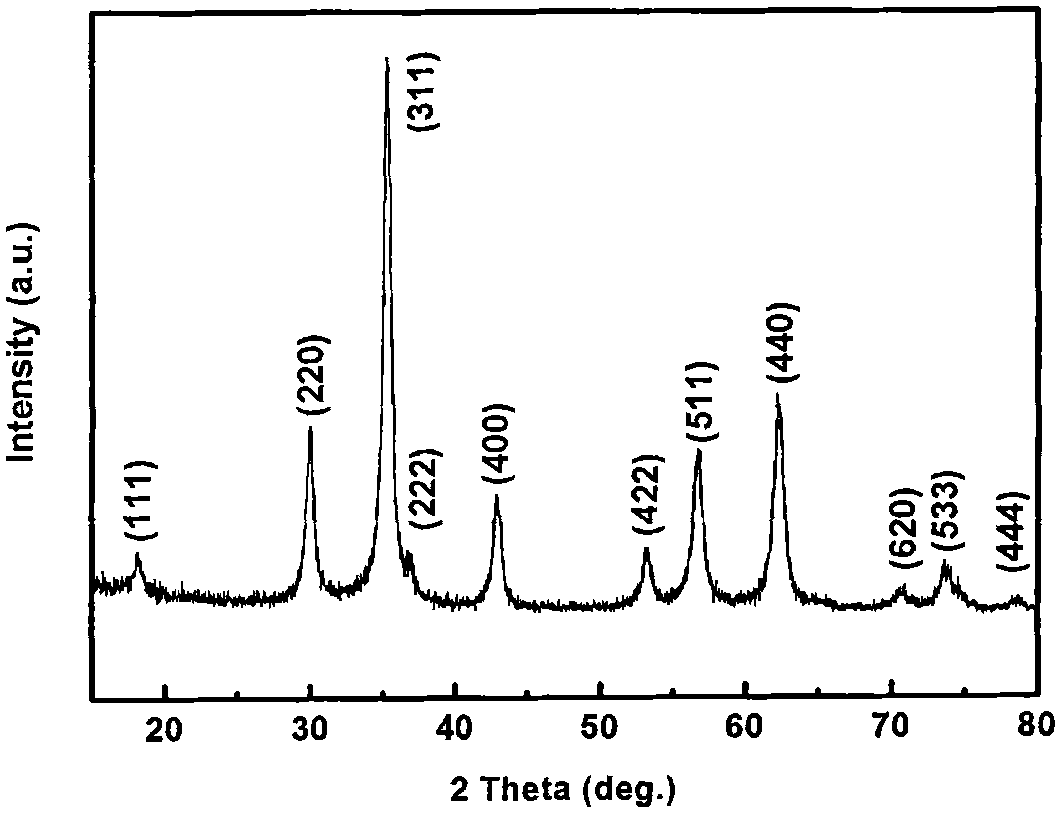Method for preparing graphene/Fe3O4 composite powder by alcohol thermal method