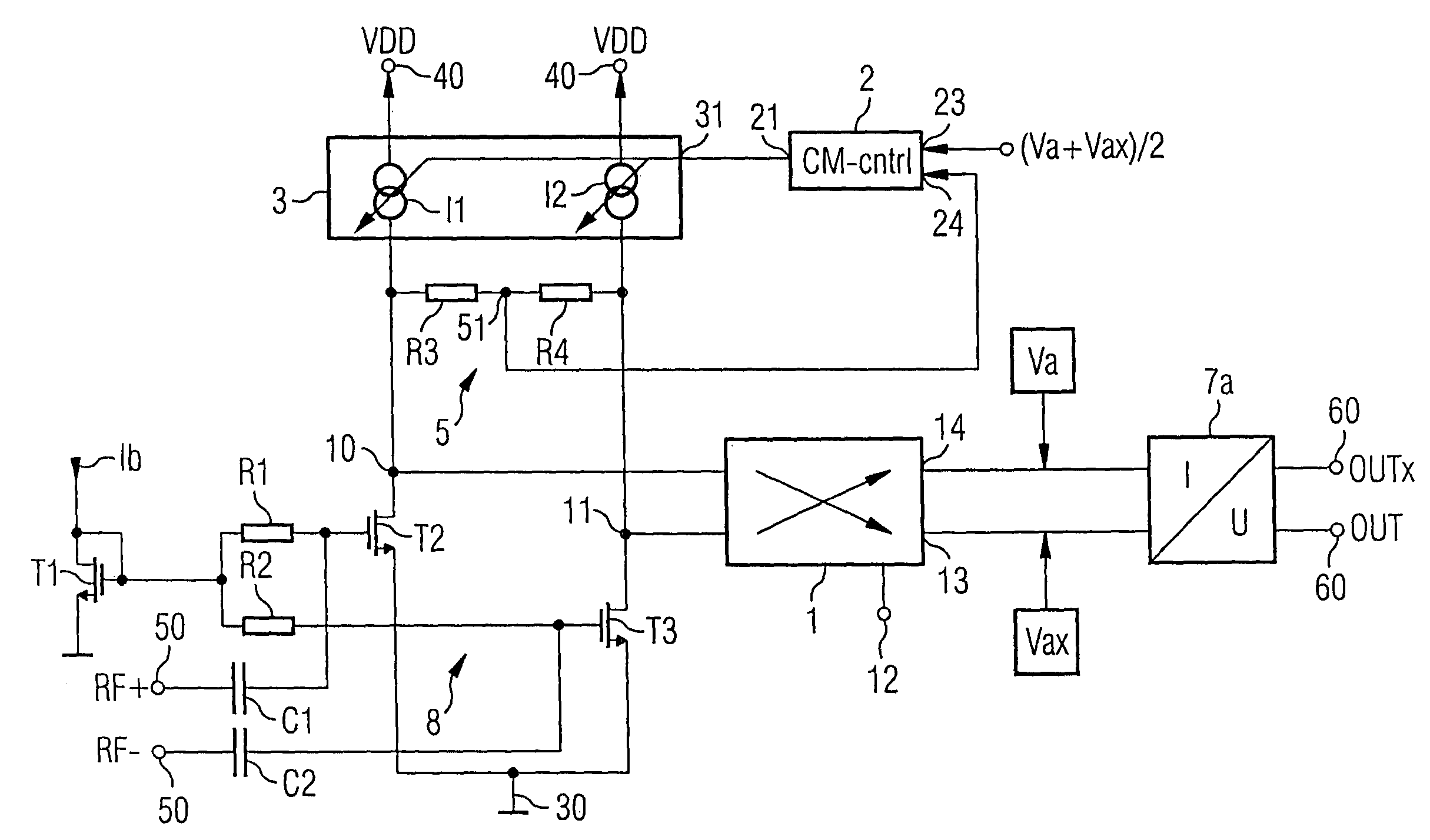 Mixer arrangement, use of the mixer arrangement and method for frequency conversion