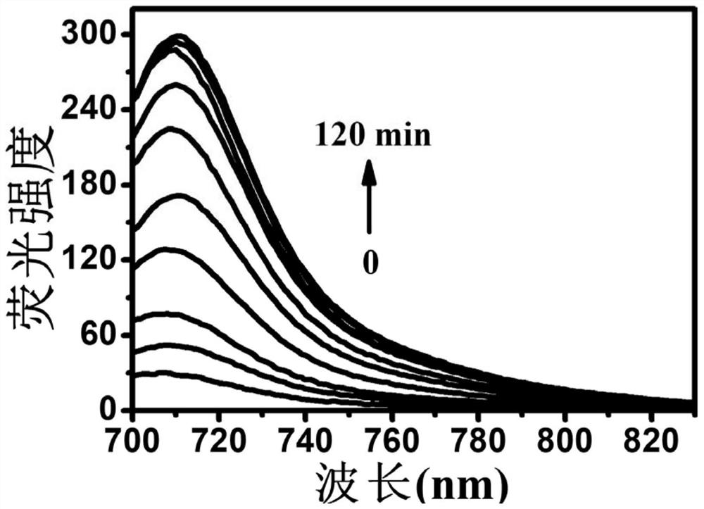 A fluorescent probe for detecting glutathione and its preparation method and application