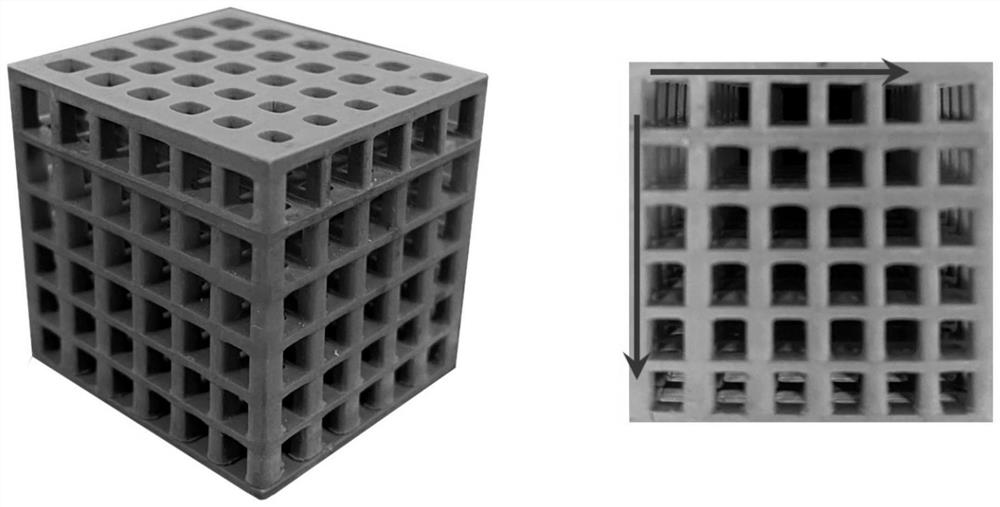 3D printing preparation method and device for heterogeneous bidirectional gradient aperture porous ceramic