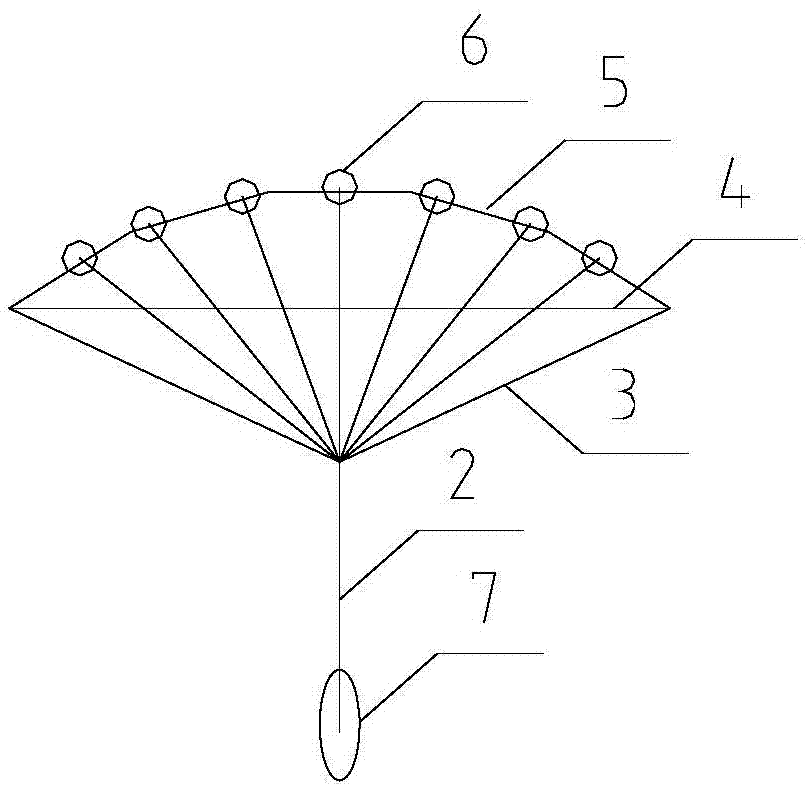 Self-balanced umbrella-shaped modular pedestrian bridge structure