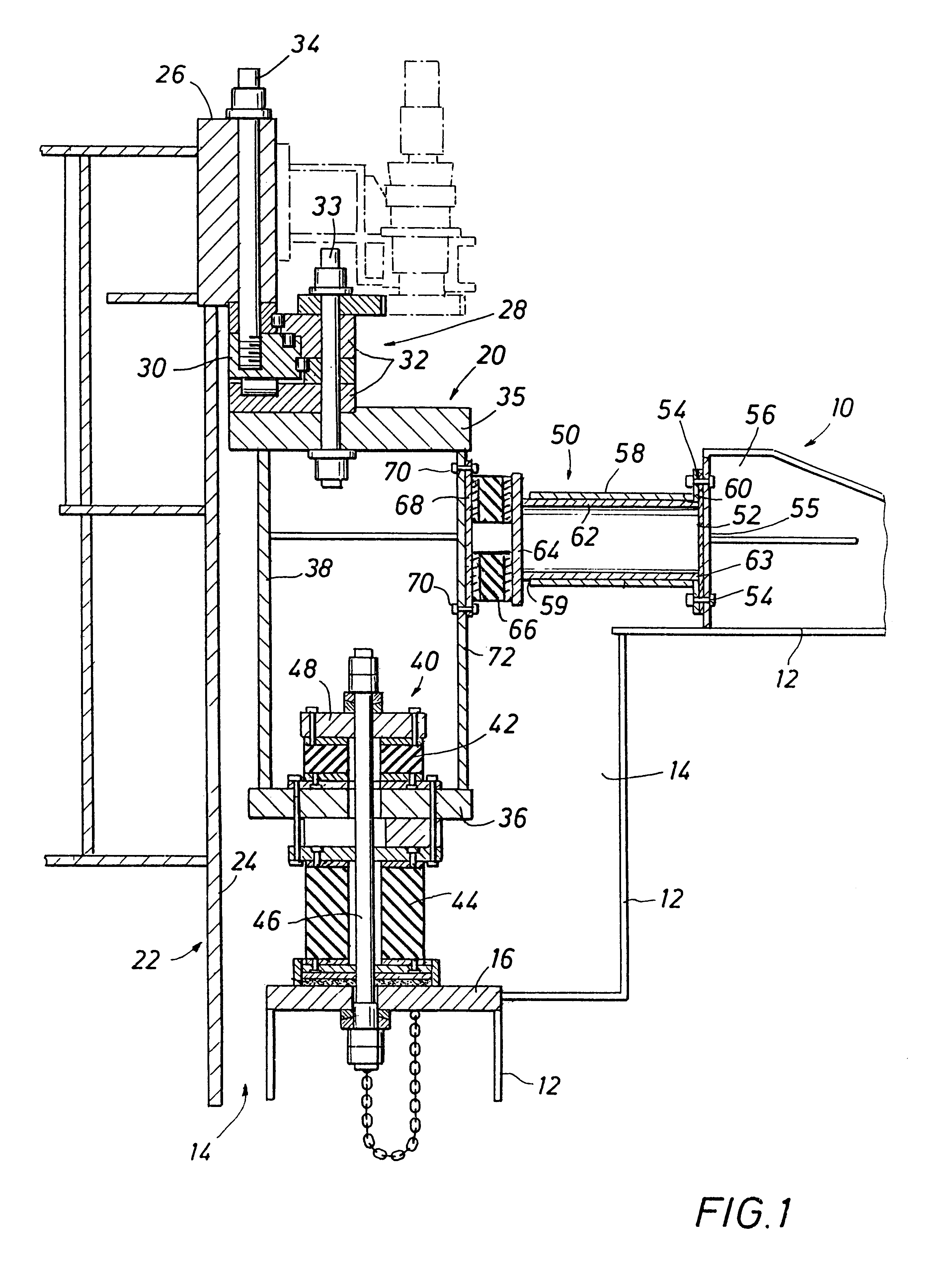 Radial elastomeric spring arrangement to compensate for hull deflection at main bearing of a mooring turret