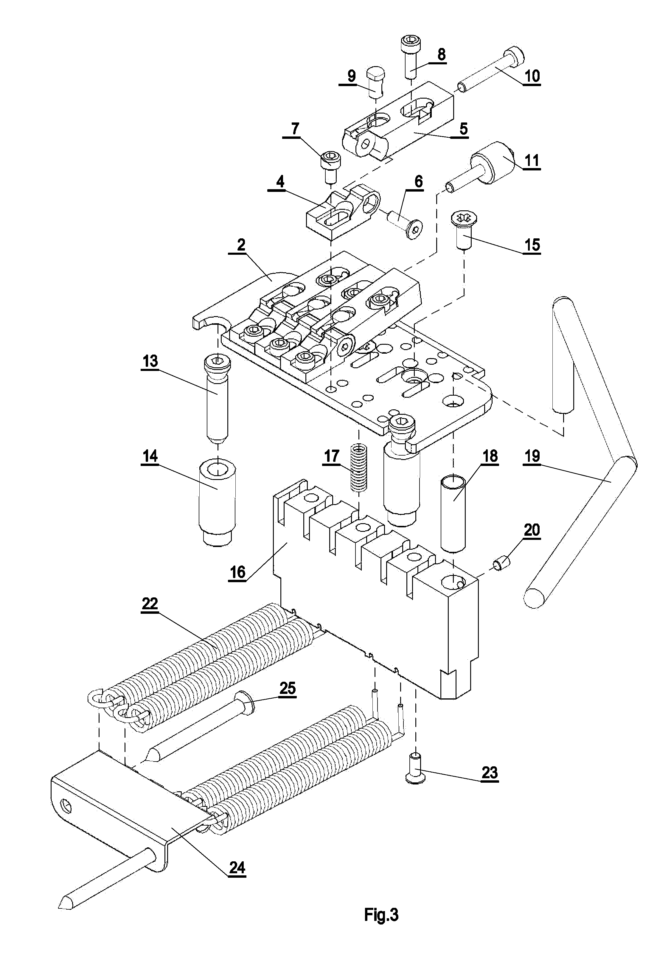Tremolo device for stringed instrument and stringed instrument