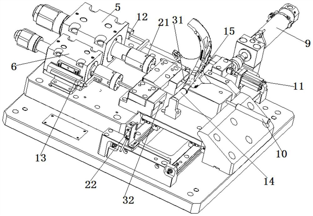 Press fitting clamp for gear shifting fork assembly pin and working method of press fitting clamp